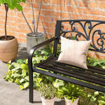 Metal Garden Bench 2 Seater Outdoor