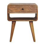 Solid Wood Avora Oak-ish Nightstand With Drawer And Open Slot