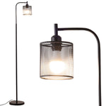 Breeins Industrial Metal Floor Light With Mesh Lampshade