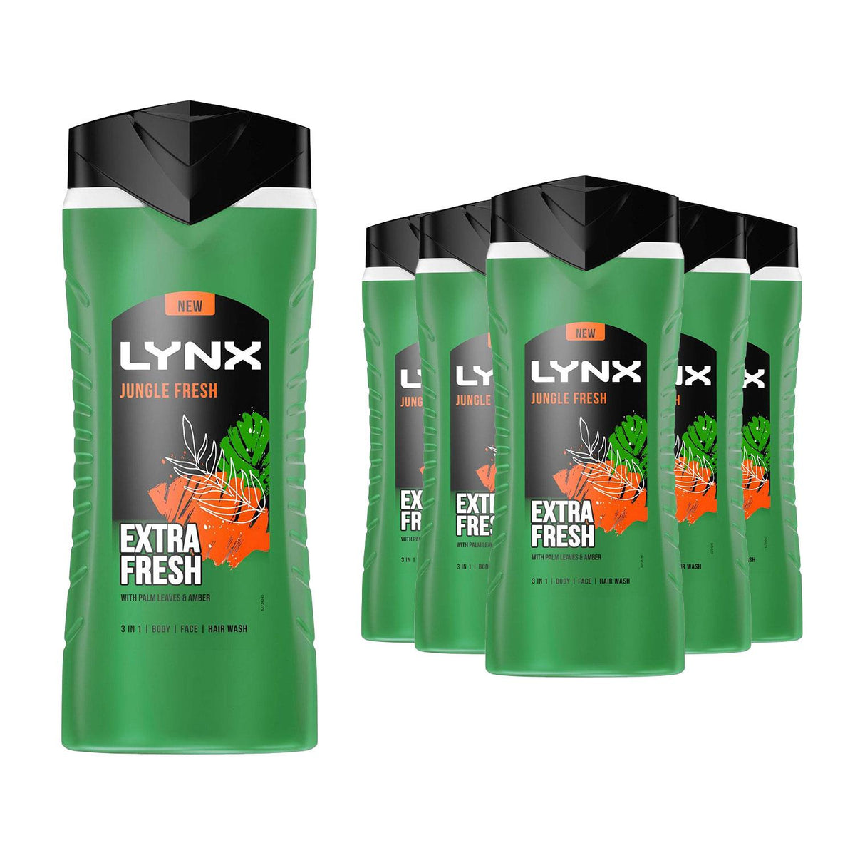 3in1 Body, Face & Hair Wash Shower Gel Extra Fresh Jungle Fresh 500ml, 30pk | Set of 30