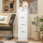 HOMCOM 4 Drawer File Cabinet With Lock And Adjustable Hanging Bars