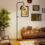 HOMCOM Half Moon Lash Light, Beauty Floor Lamp With Rotatable Head
