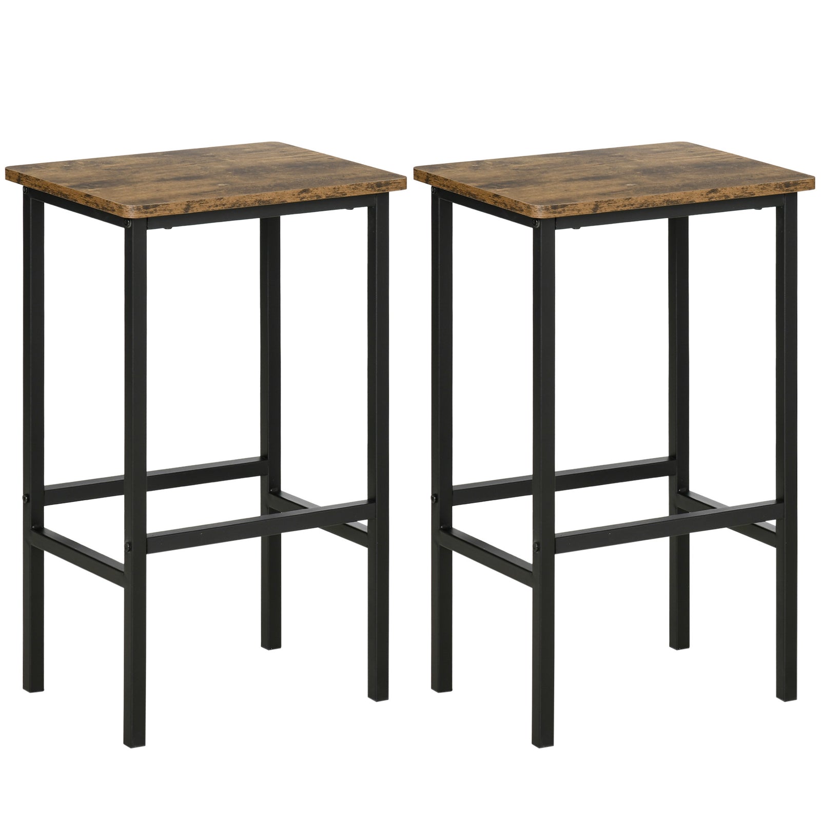 Industrial Bar Stools Kitchen Pub Rustic Brown