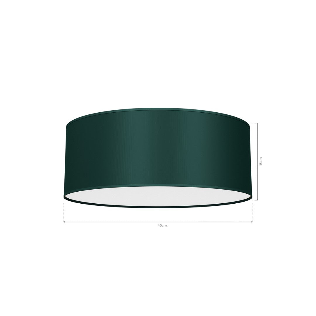 Verde Hand Made Scandi Style 40cm Ceiling Lamp In A Rich Green Finish Holds 2xe27 Led Bulbs
