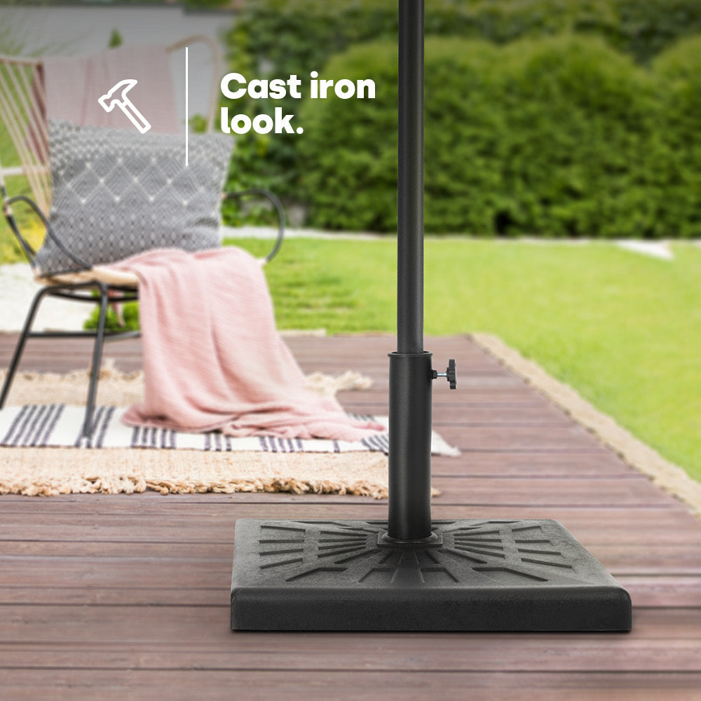 19kg Square Resin Parasol Base - Black