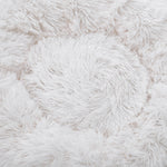 Dia 70cm Calming Round Donut Plush Dog Cuddler Bed Comfort Bed For Dogs | White