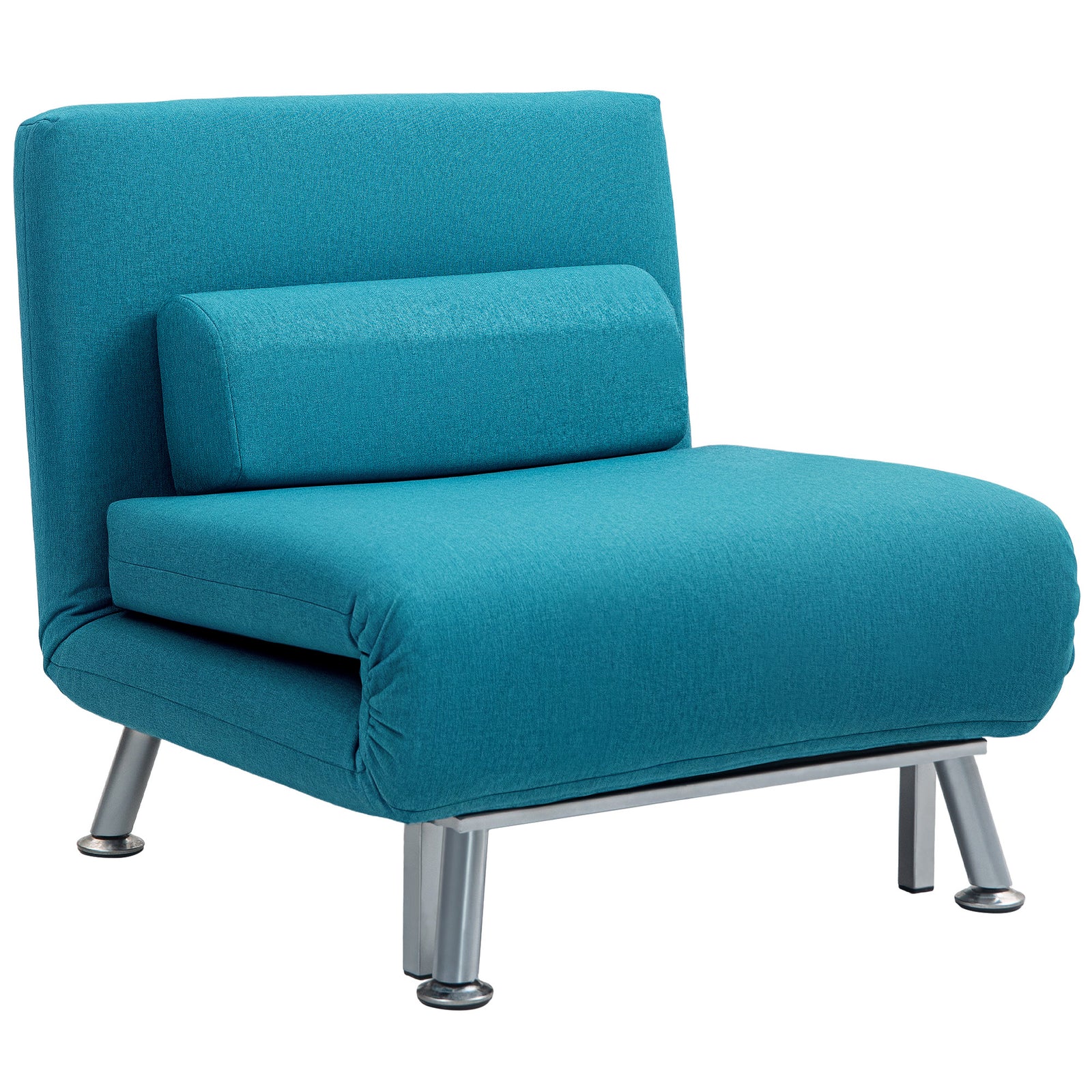Single Folding 5 Position Convertible Sleeper Chair Sofa Bed | One Size | Dark Blue