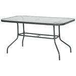 Aquatex Glass Garden Table Curved Frame With Parasol Hole