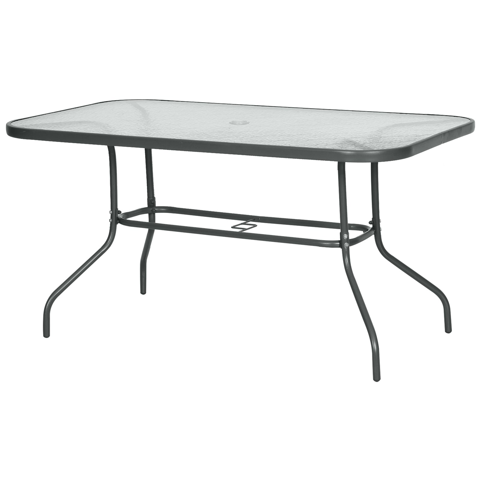 Aquatex Glass Garden Table Curved Frame With Parasol Hole