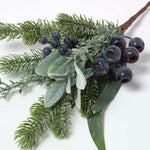 Artificial Large Blueberry Stem, 45 Cm