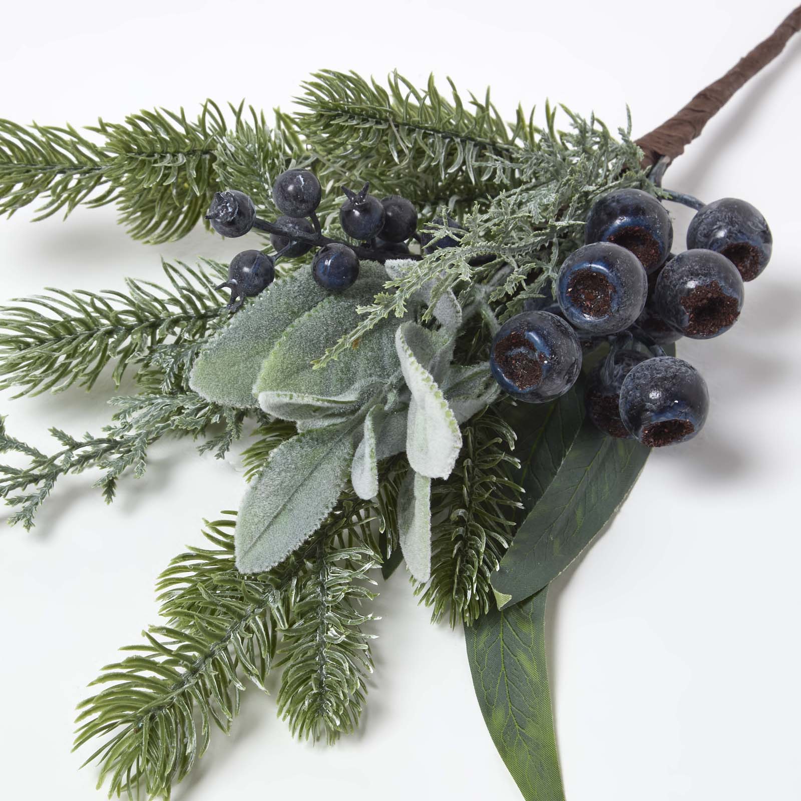 Artificial Large Blueberry Stem, 45 Cm