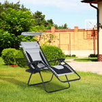 Zero Gravity Lounger Chair, Folding Reclining Patio Chair | Set-of-1 | Gray