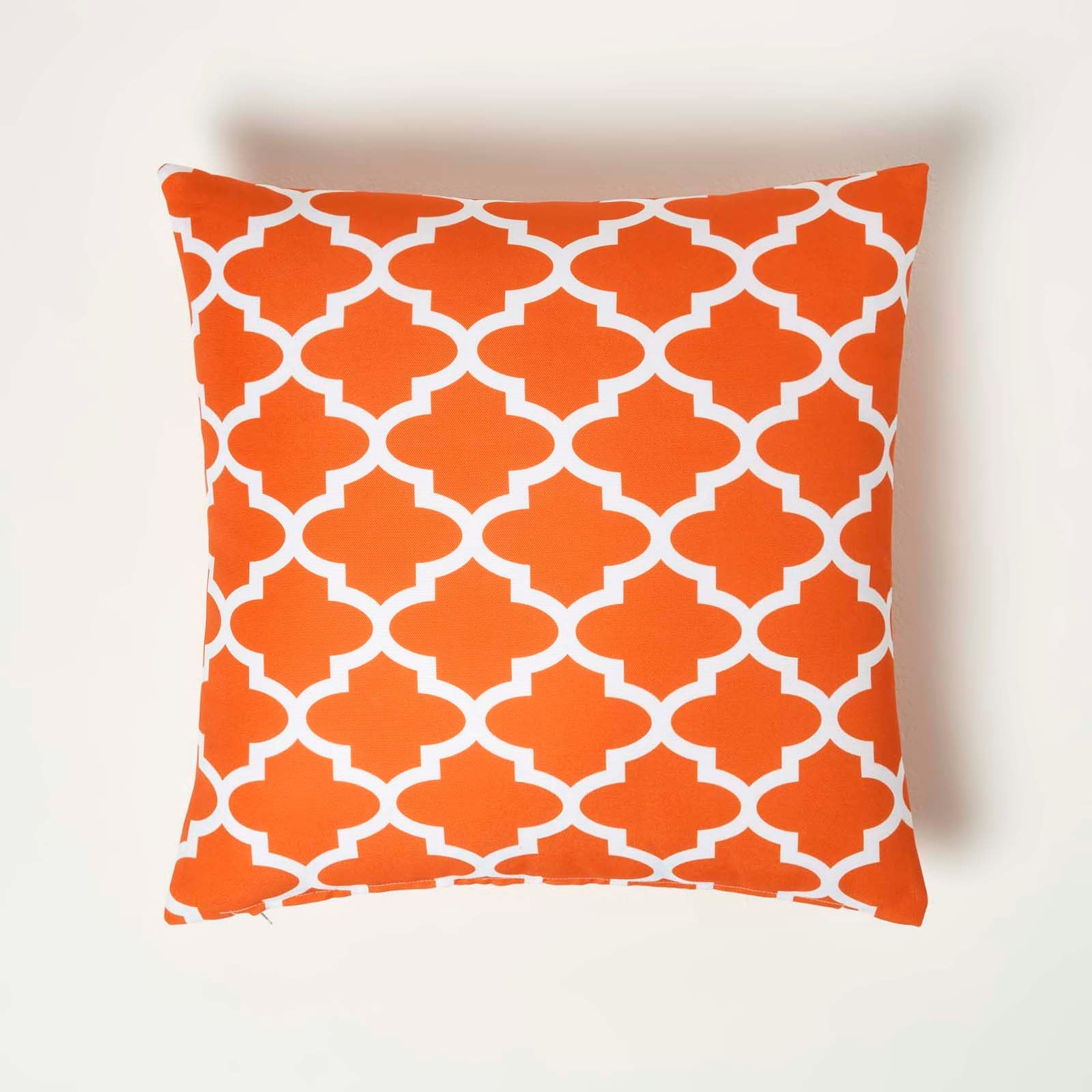 Orange Geometric Outdoor Cushion 45 X 45 Cm, Set Of 2 | 45cm x 45cm | Orange