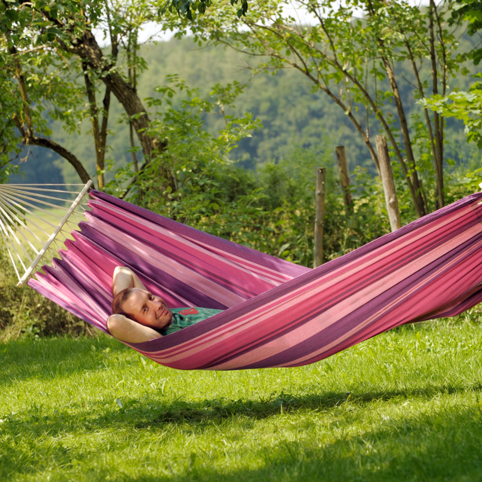 Tonga Candy Single Cotton Garden Hammock With Bag