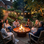 Nicoman Large Corten Steel Rust Fire Pit 70cm Outdoor Round Firepit For Garden