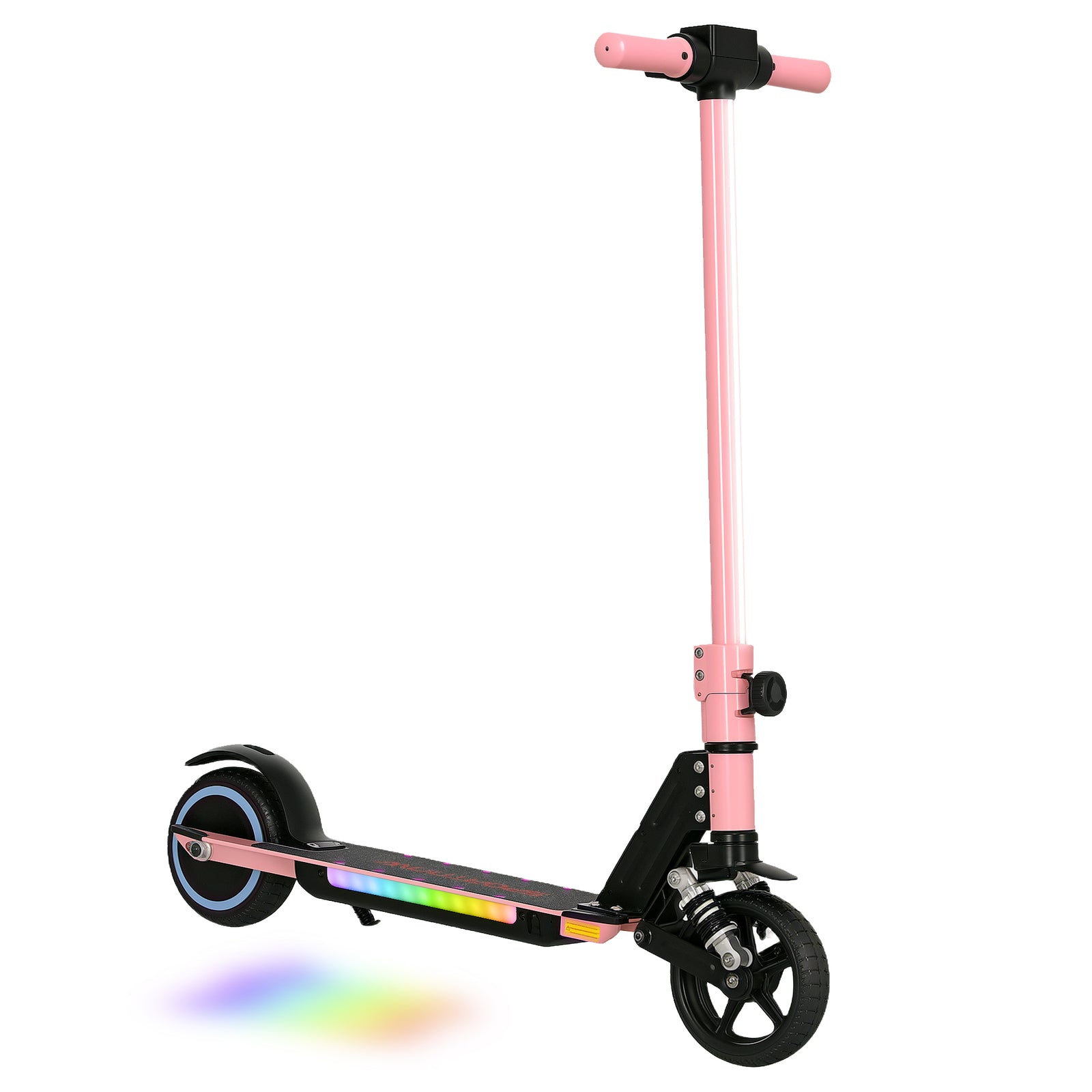 Folding Electric Scooter W/ Led Lights And Display | Pink