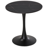 Modern Round Dining Table Leisure Coffee Bistro Table Metal | Black
