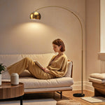 Arc Floor Lamp For Living Room, Free Standing Tall Lamp