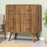 Solid Mango Wood T-bar Ridged Chest