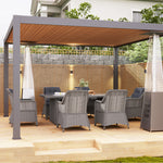 6 Seater Rattan Dining Set With Glass Top Table And Cushions