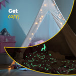 Wicked Gizmos Pink Glow In The Dark Blanket With Luminous Moon And Stars