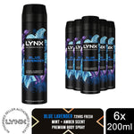 Fine Fragrance Collection Blue Lavender Body Spray Deodorant 200ml, 6 Pack