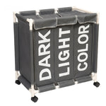Large 3 Bin Laundry Hamper Laundry Baskets Laundry Sorter With Wheels