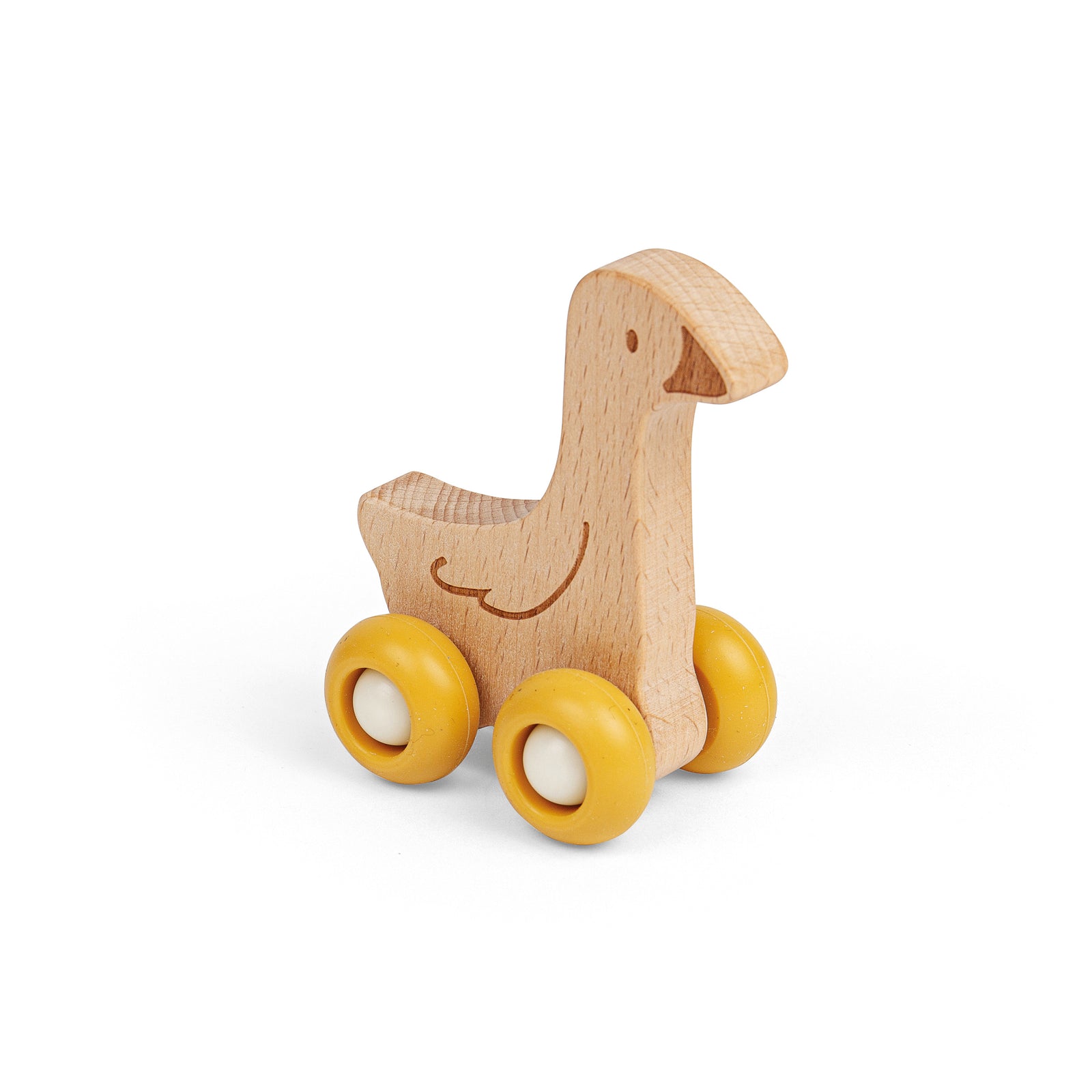 Wooden Farm Animal On Wheels (goose)