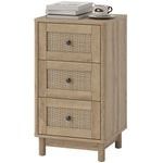 HOMCOM 3 Drawer Chest Of Drawers, Storage Unit For Living Room, Oak