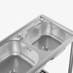 76cm*40cm*85cm H 201 Stainless Steel 2 Compartments Commercial Sink