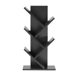 Rustic Standing Tree Bookshelf Wood Display Rack | Black