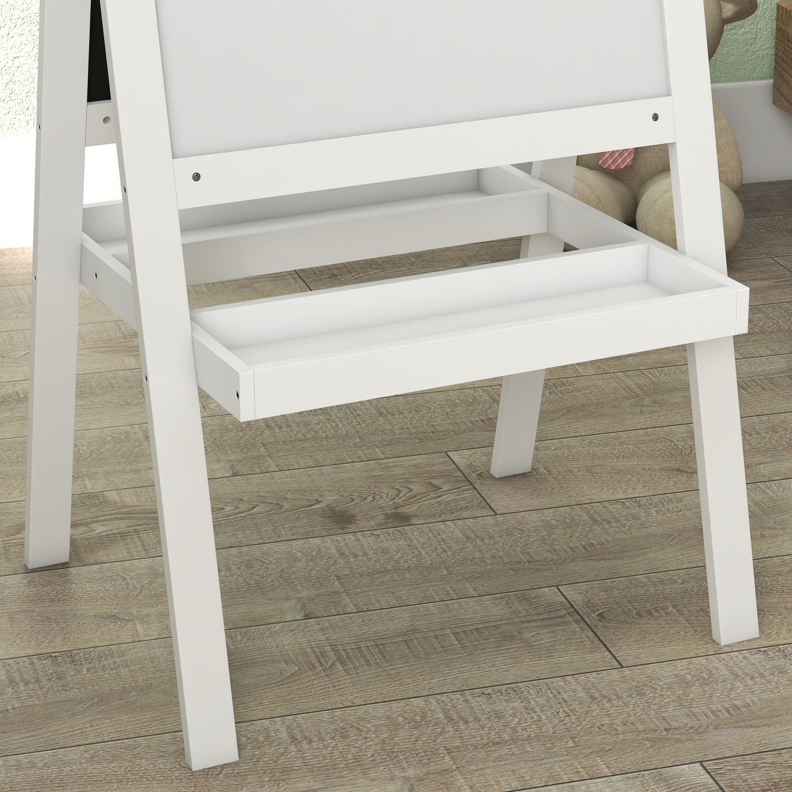 2-in-1 Double-sided Easel For Kids, With Storage Shelf- Blue