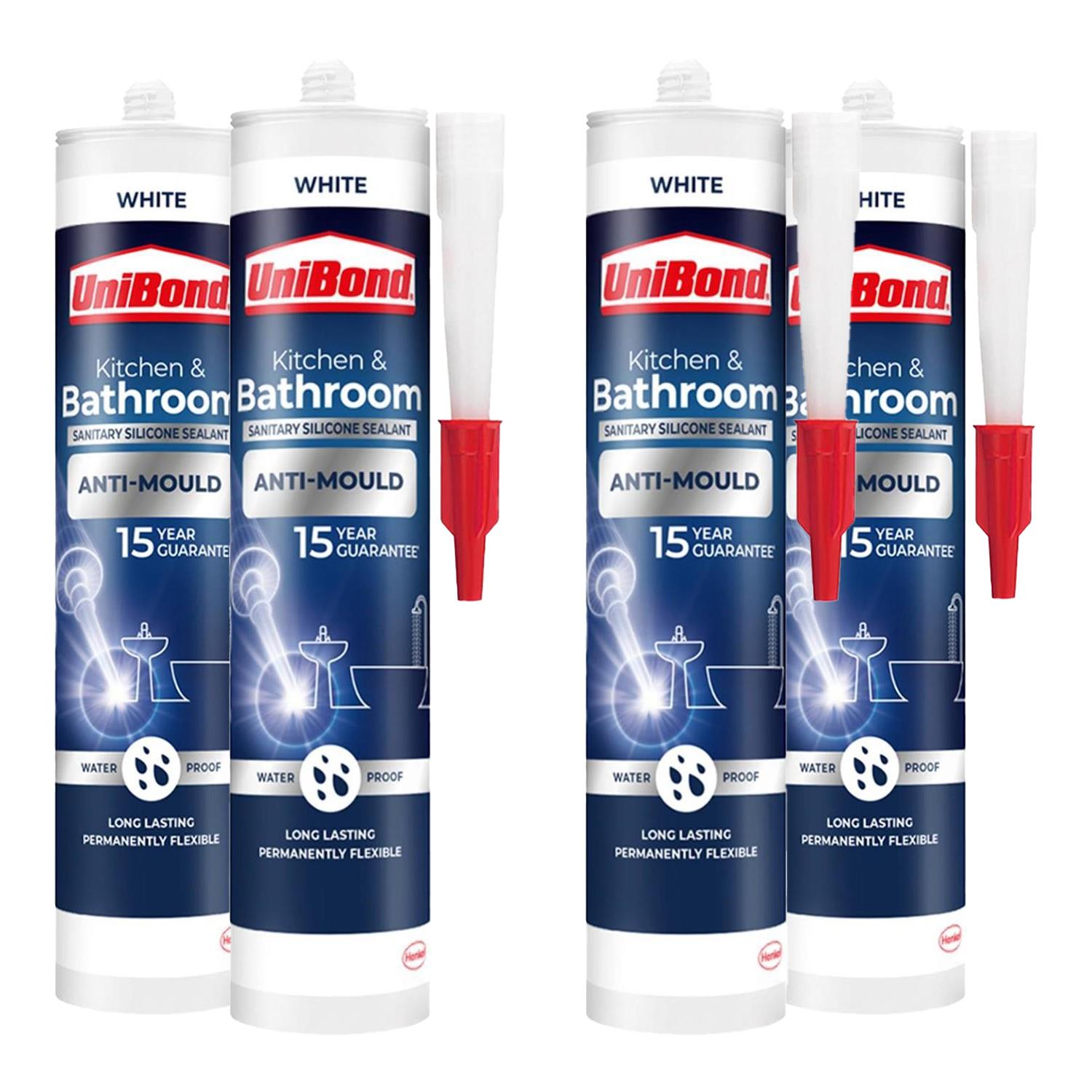 Healthy Kitchen & Bathroom Anti-mould Silicone Sealant 274g, 4 Pack