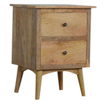 Solid Wood Nordic Style Bedside With 2 Drawers