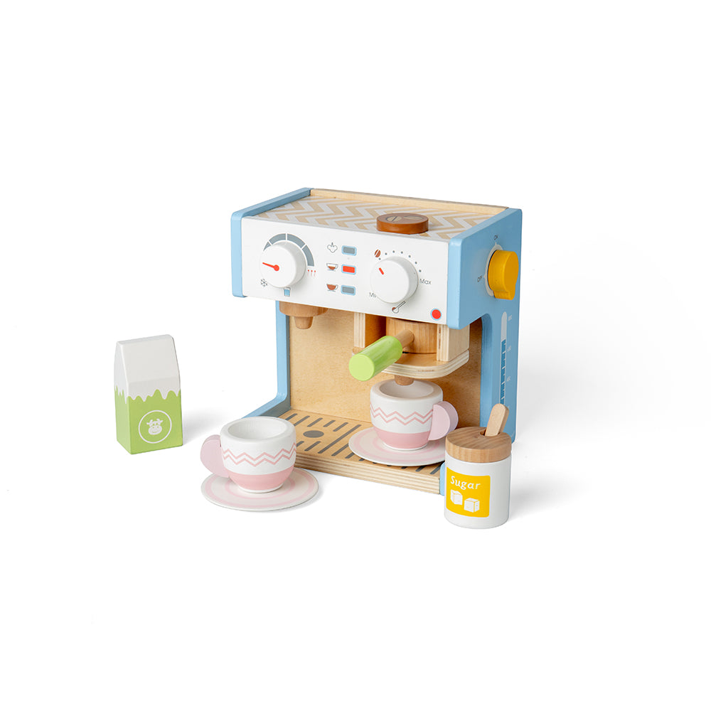 Wooden Coffee Maker, Includes 11 Play Pieces, Pretend Play