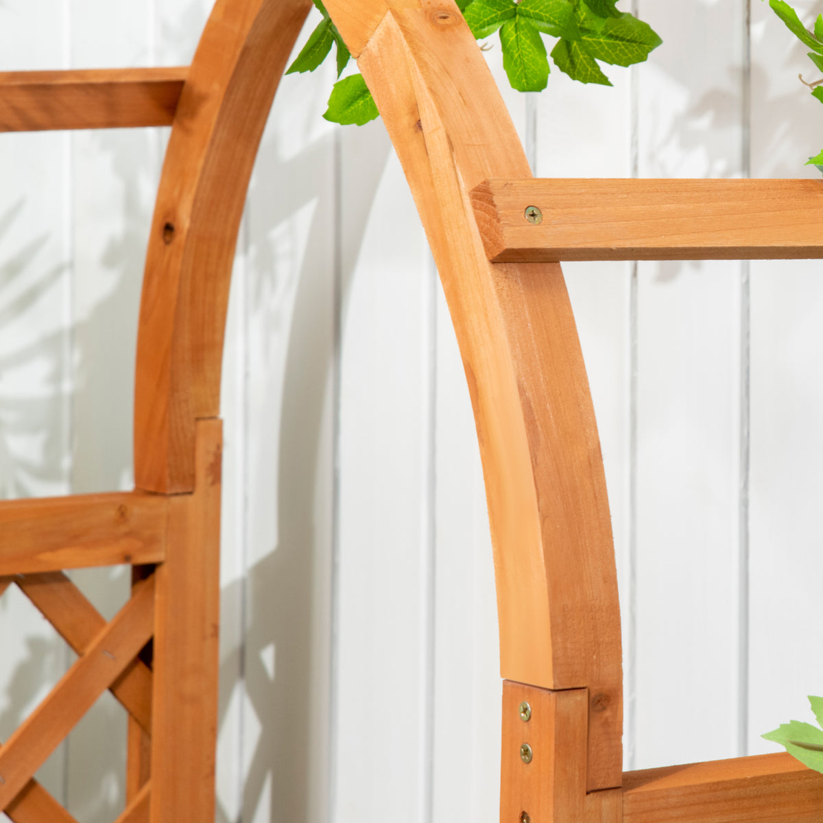 Outsunny Raised Garden Bed With Arch Trellis, Garden Planter Box, Brown