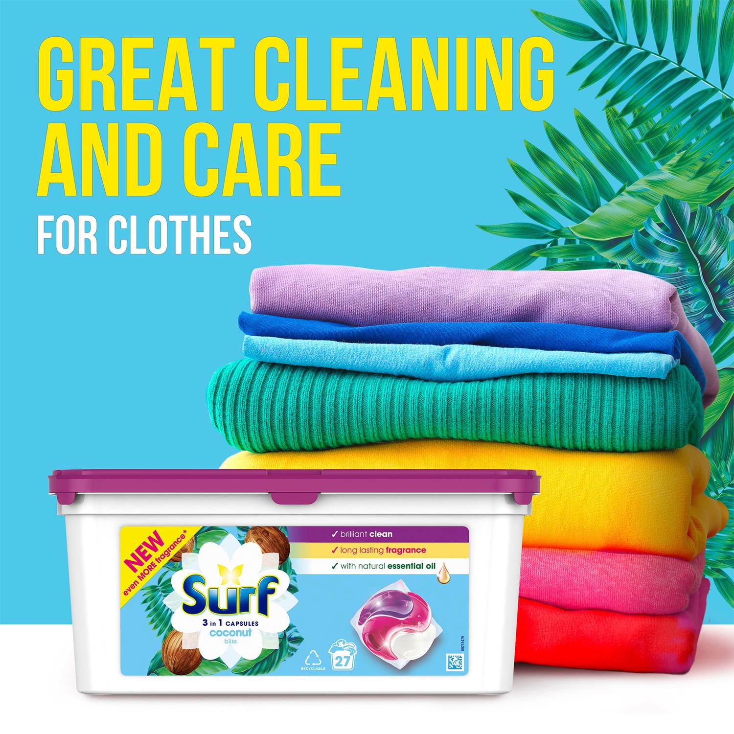 3-in-1 Washing Capsules Coconut Bliss, With Natural Essential Oil | Set-of-4