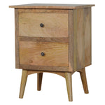 Solid Wood Nordic Style Bedside With 2 Drawers