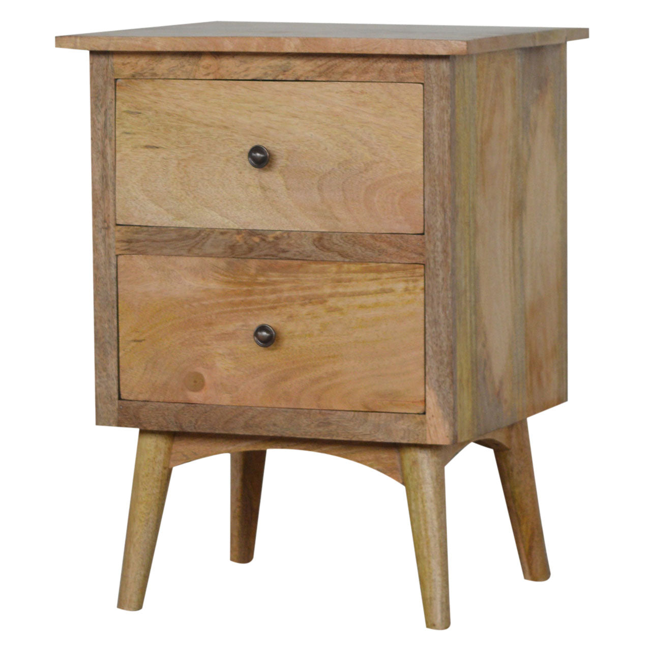 Solid Wood Nordic Style Bedside With 2 Drawers