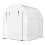 1.8 x 1.8 x 2m Polytunnel Greenhouse With Doors And Mesh Windows