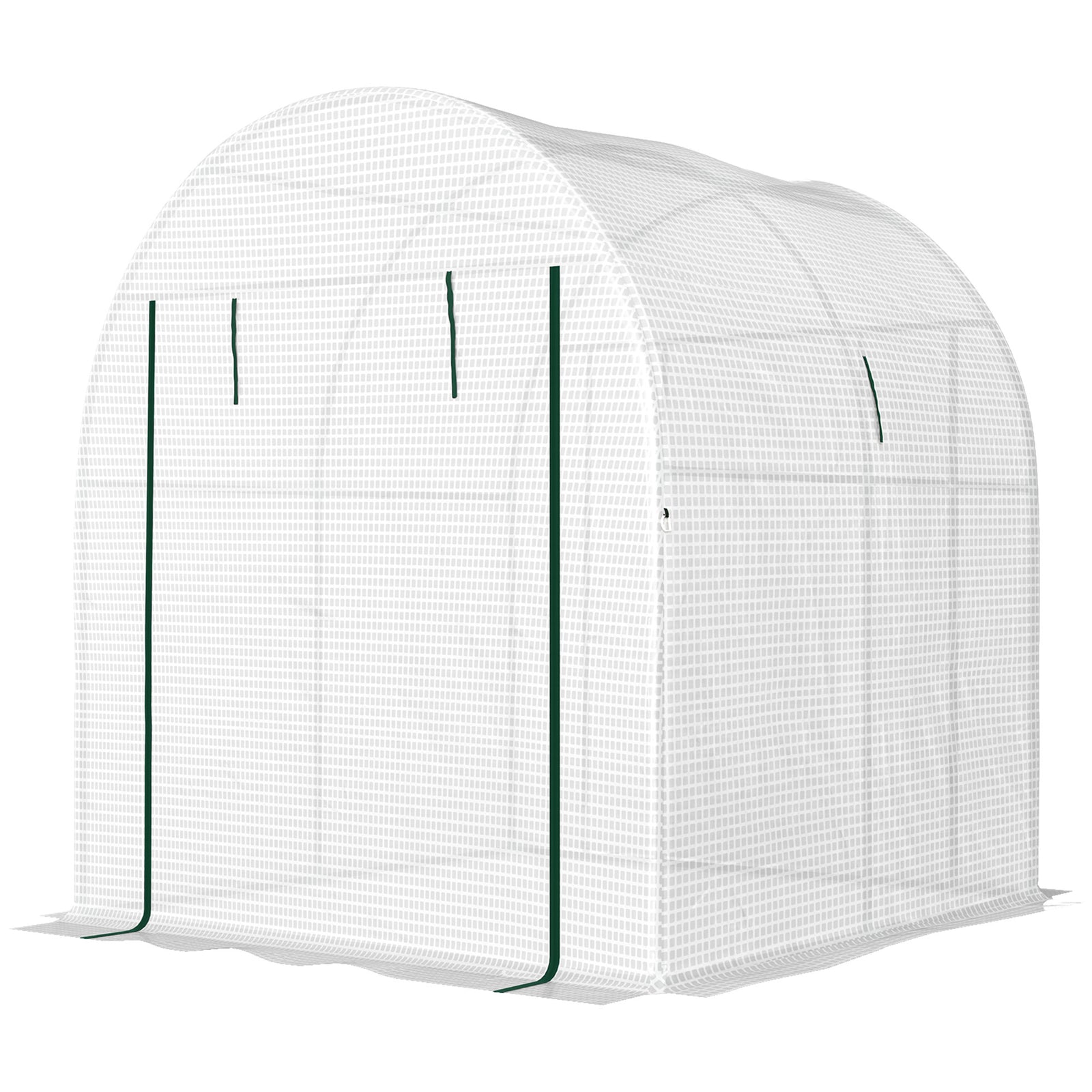 1.8 x 1.8 x 2m Polytunnel Greenhouse With Doors And Mesh Windows