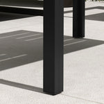 Outdoor Coffee Table Rectangle Patio Table W/ Steel Tabletop