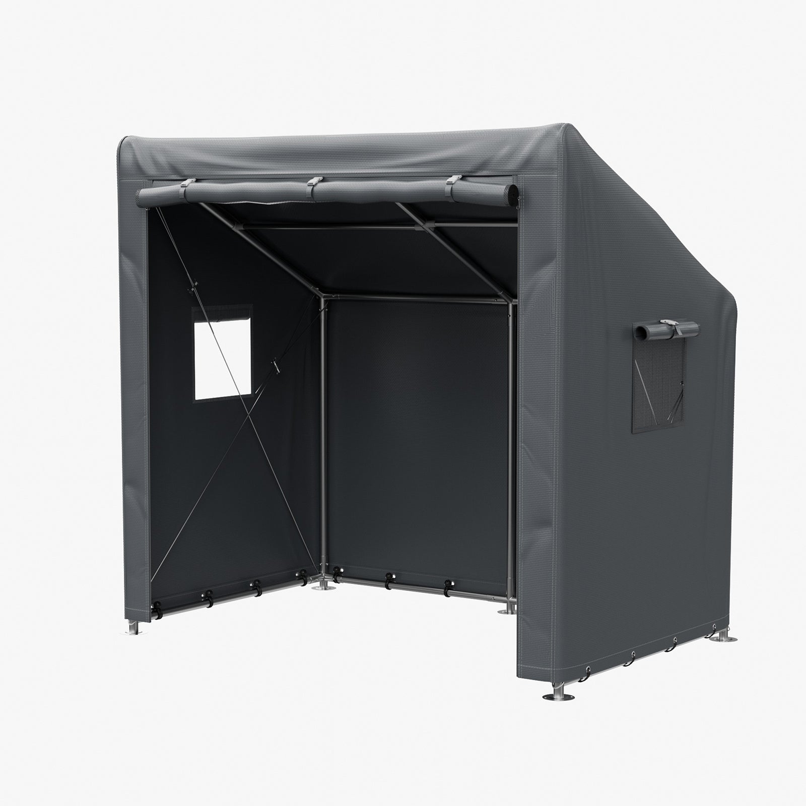 6 X 4ft Outdoor Garden Storage Shelter Bike Tent With Roll-up Zipper Door | Grey