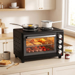 Mini Oven With Dual Hot Plates, Electric Countertop Cooker | 46l | Black