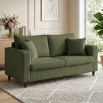 Loveseat Sofa With Wide Seat, Corduroy Upholstered | Green