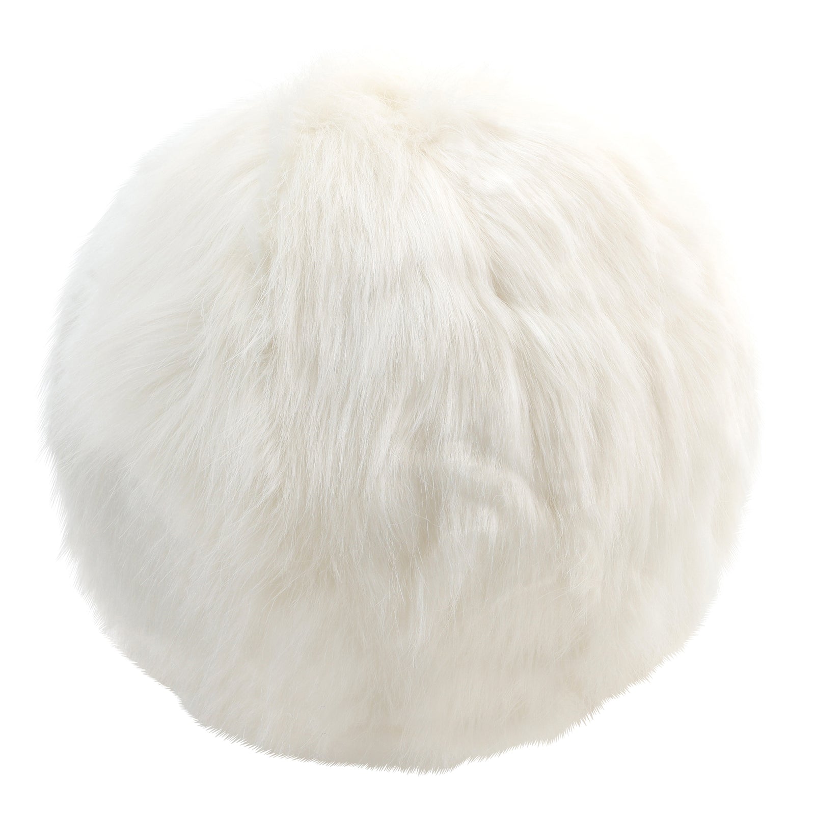 Round Faux Fur Ball Cushions Set Of 2