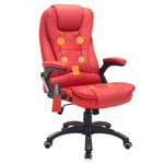 Executive Massage Heating Leather Chair | Red