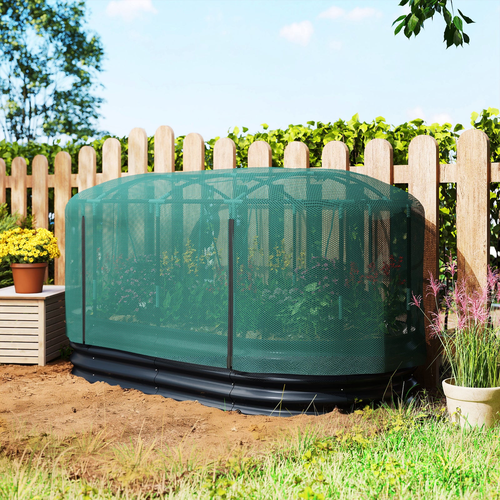 Outsunny Raised Garden Bed With Self Watering System, Outdoor Planter