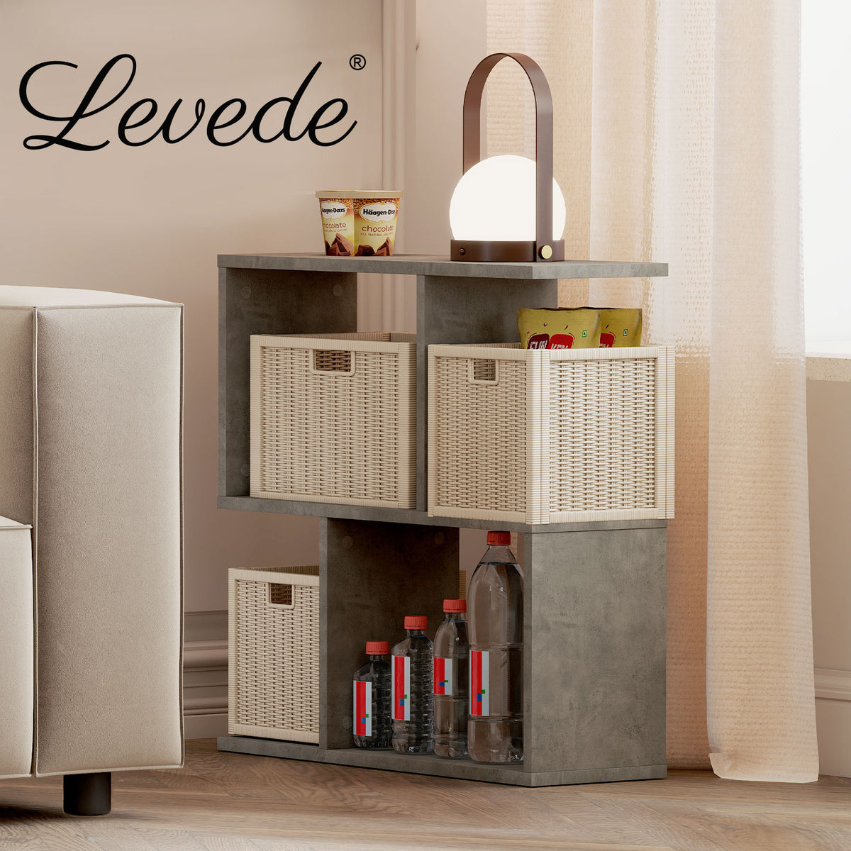 Levede Narrow Side Table Slim End Sofa Table Living Room Storage Modern