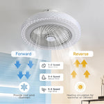 20 Inch 5-blade Ceiling Fan Light 12 Rgb Color Changing Modes, 6-speed, Reversible, Remote Control + Timer + App Smartphone Control